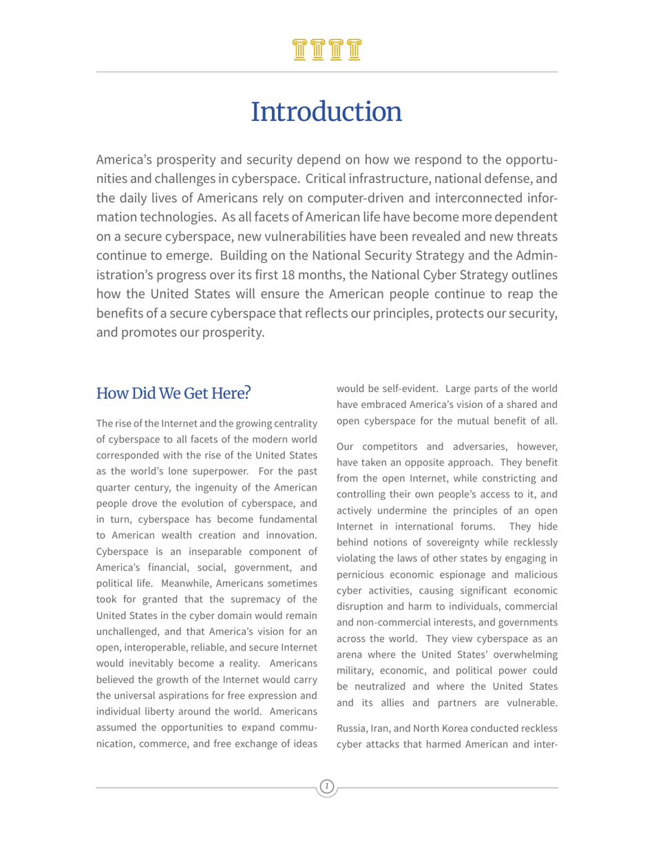 National Cyber Strategy of the United States of America, Page 11