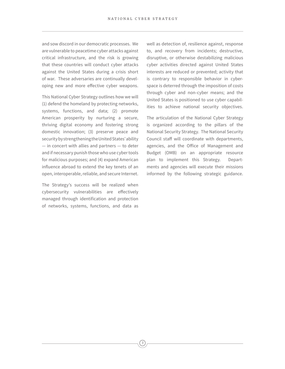 National Cyber Strategy of the United States of America, Page 13