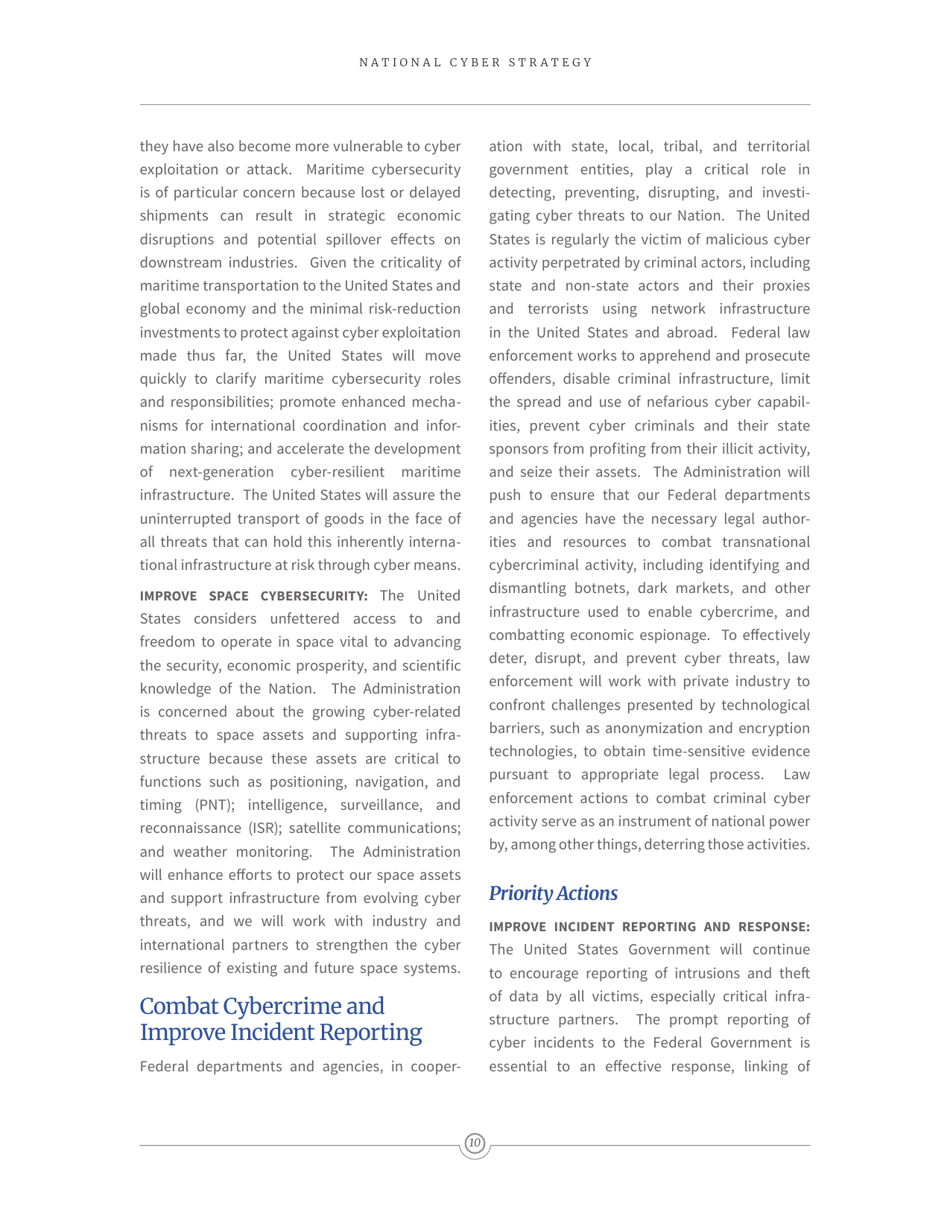 National Cyber Strategy of the United States of America, Page 19