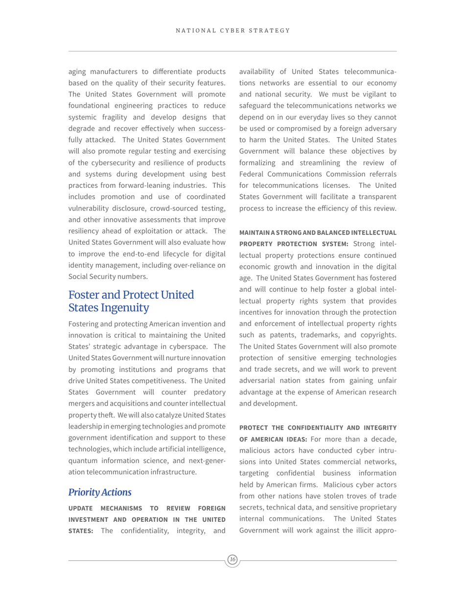 National Cyber Strategy of the United States of America, Page 25