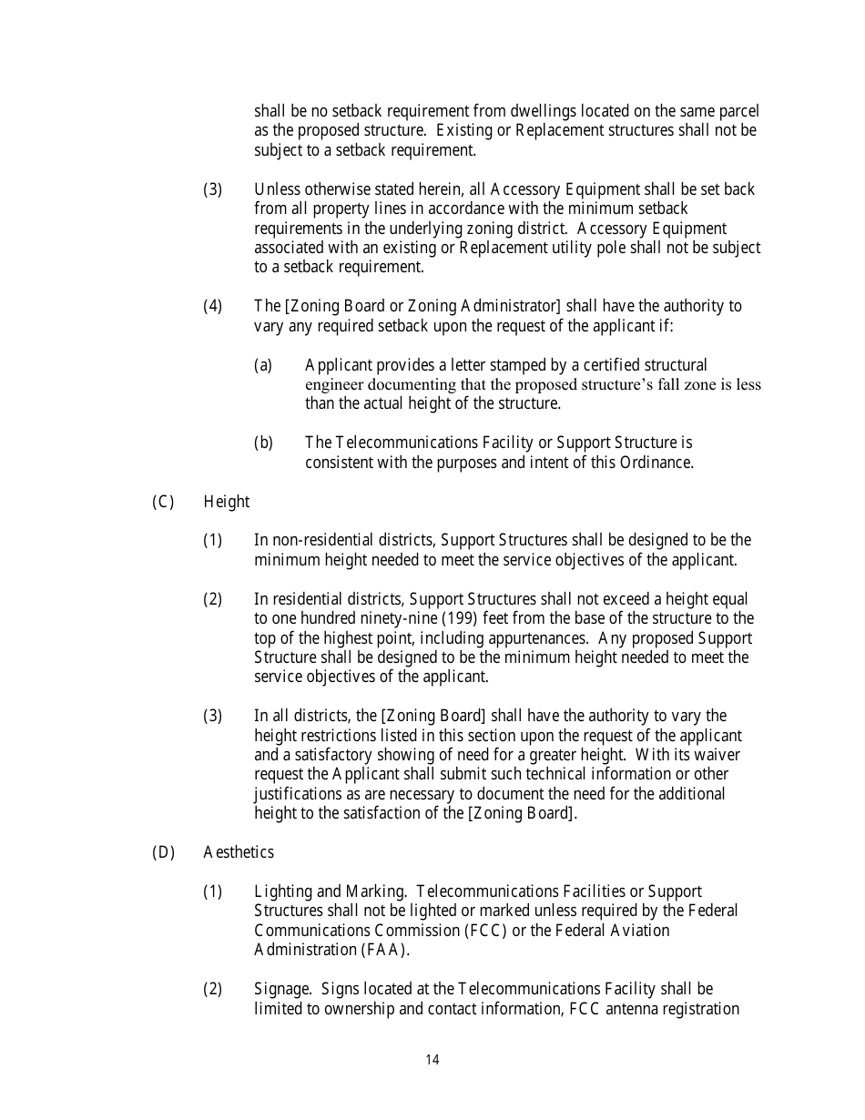 Model Wireless Telecommunications Facility Siting Ordinance - the Wireless Infrastructure Association, Page 15