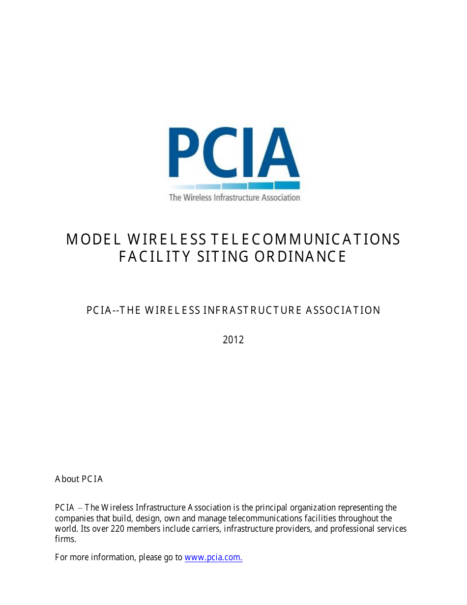 Model Wireless Telecommunications Facility Siting Ordinance - the Wireless Infrastructure Association
