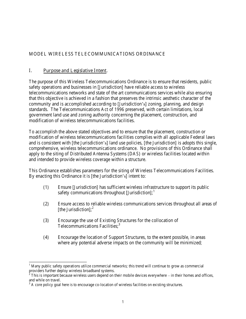 Model Wireless Telecommunications Facility Siting Ordinance - the Wireless Infrastructure Association, Page 2