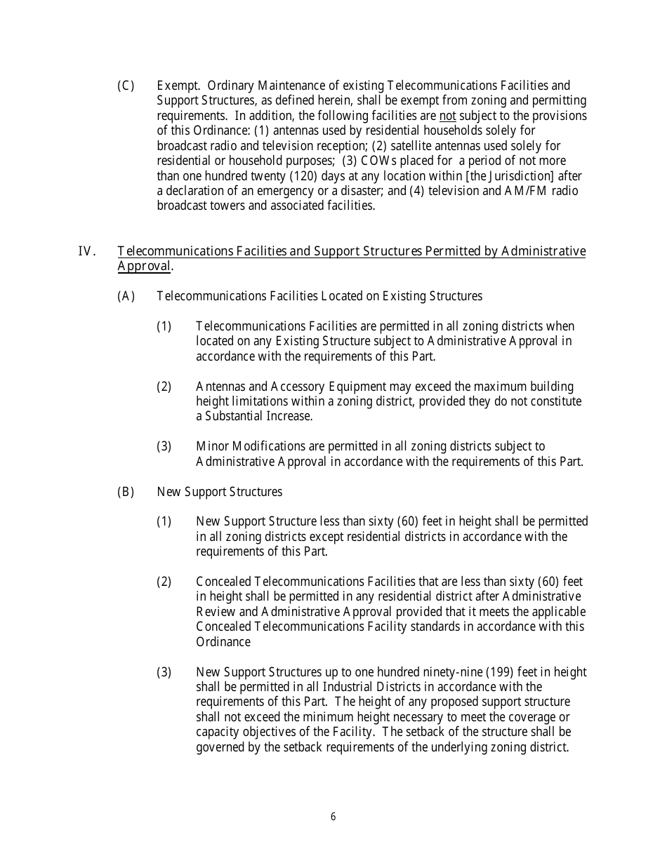 Model Wireless Telecommunications Facility Siting Ordinance - the Wireless Infrastructure Association, Page 7
