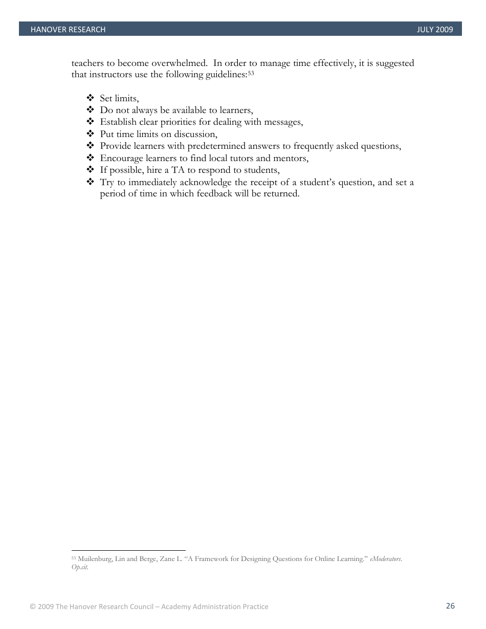 Best Practices in Online Teaching Strategies - the Hanover Research Council - Pennsylvania, Page 26