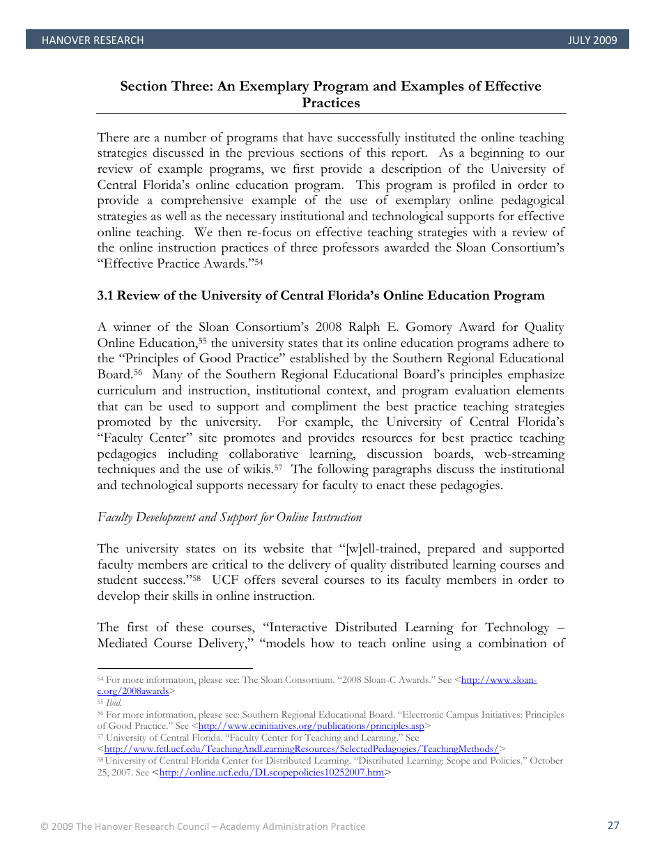 Best Practices in Online Teaching Strategies - the Hanover Research Council - Pennsylvania, Page 27
