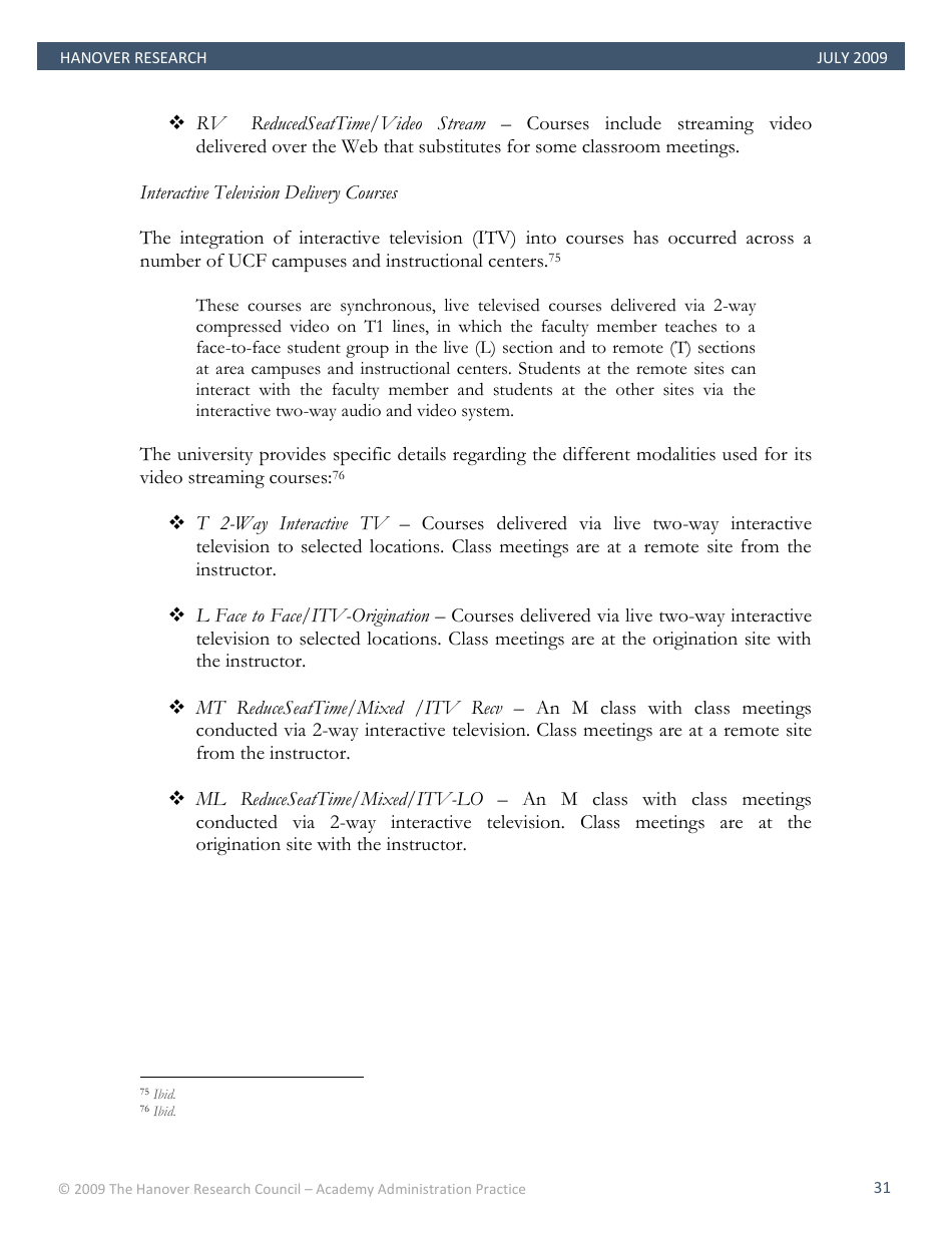 Best Practices in Online Teaching Strategies - the Hanover Research Council - Pennsylvania, Page 31