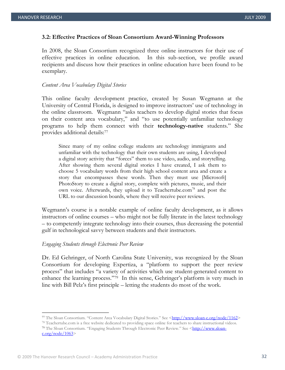Best Practices in Online Teaching Strategies - the Hanover Research Council - Pennsylvania, Page 32