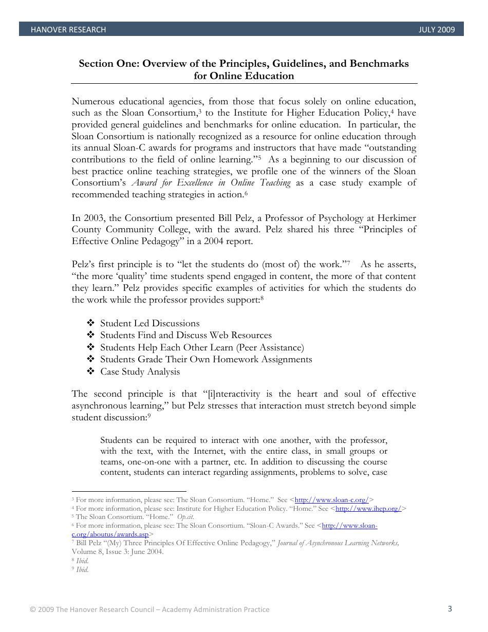 Best Practices in Online Teaching Strategies - the Hanover Research Council - Pennsylvania, Page 3
