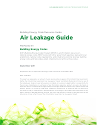 Building Energy Code Resource Guide: Air Leakage Guide - Building Technologies Program, Page 3