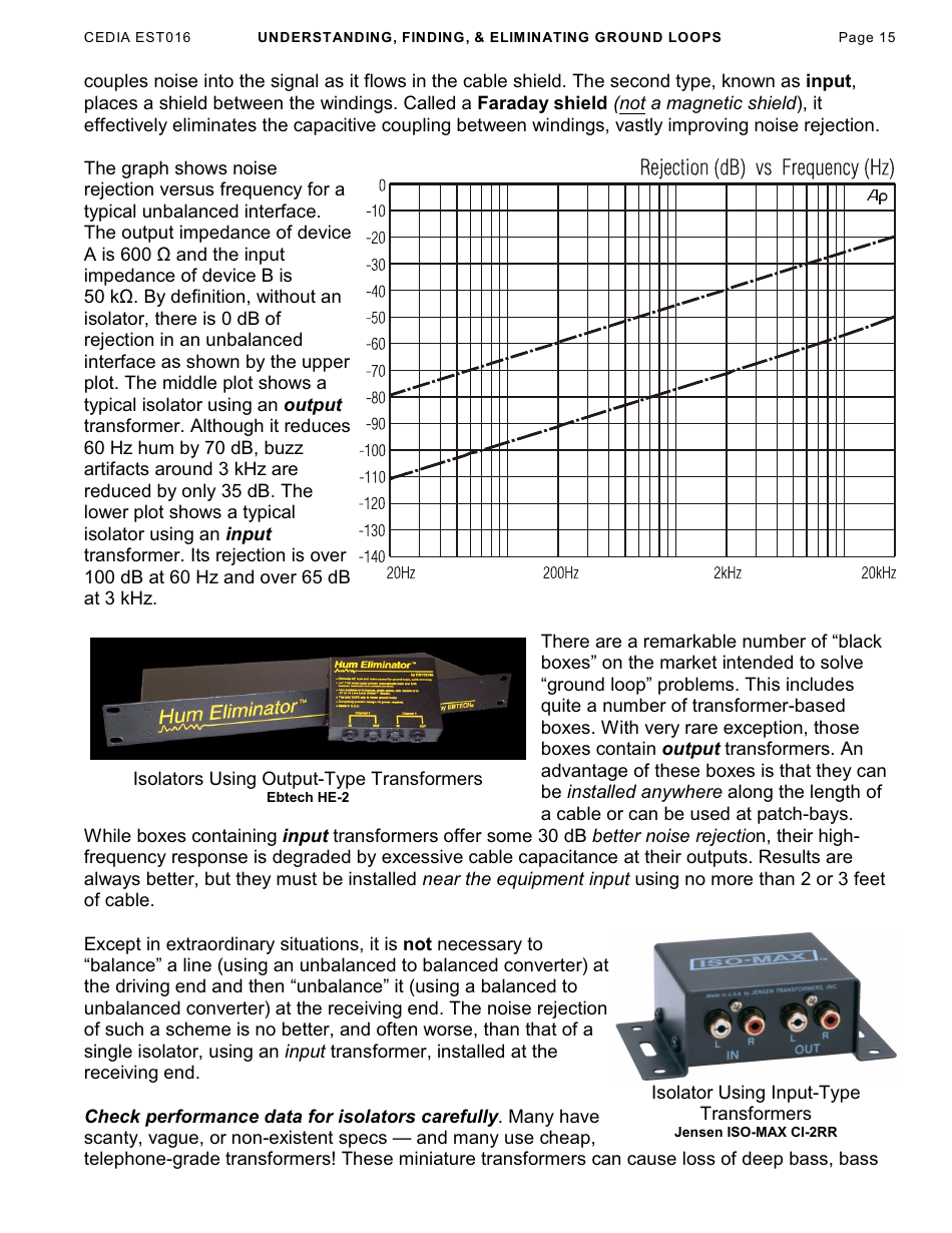 Understanding, Finding,  Eliminating Ground Loops - Bill Whitlock, Page 15
