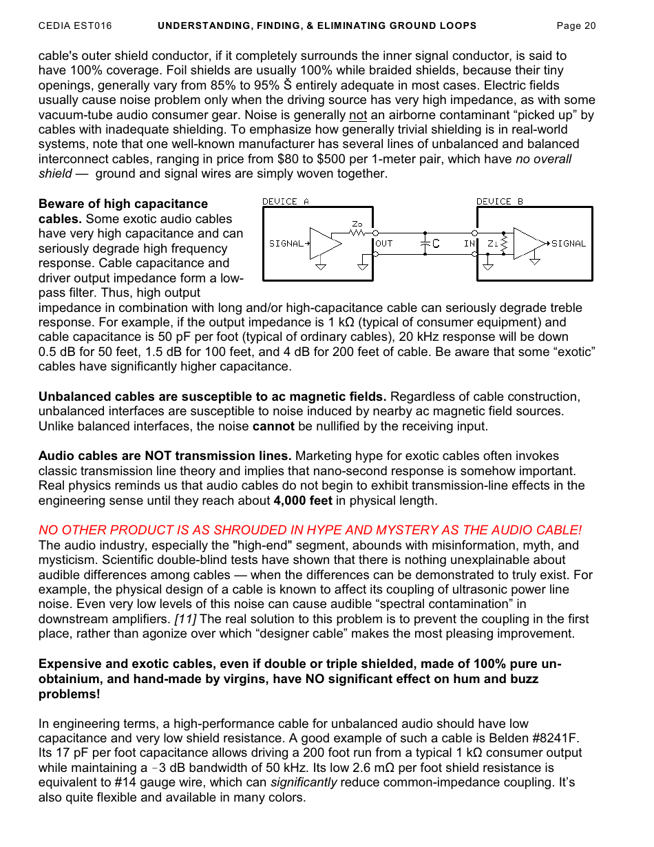 Understanding, Finding,  Eliminating Ground Loops - Bill Whitlock, Page 20