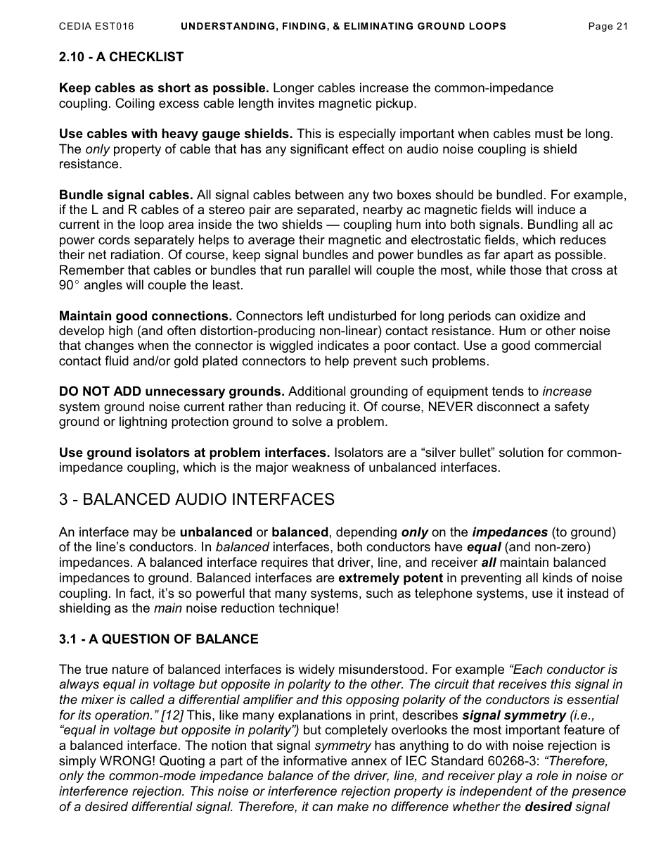 Understanding, Finding,  Eliminating Ground Loops - Bill Whitlock, Page 21