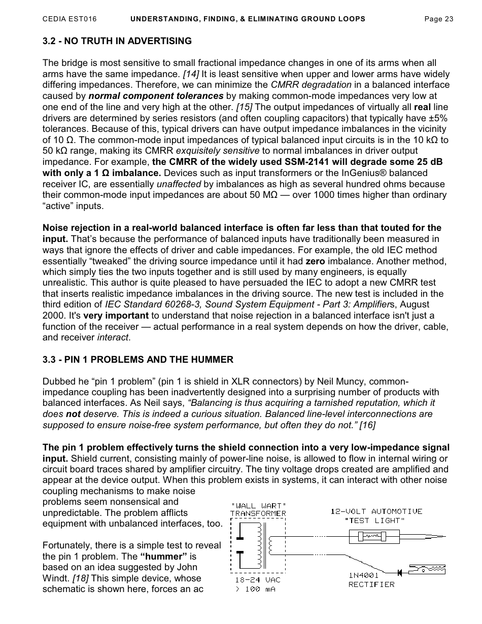 Understanding, Finding,  Eliminating Ground Loops - Bill Whitlock, Page 23