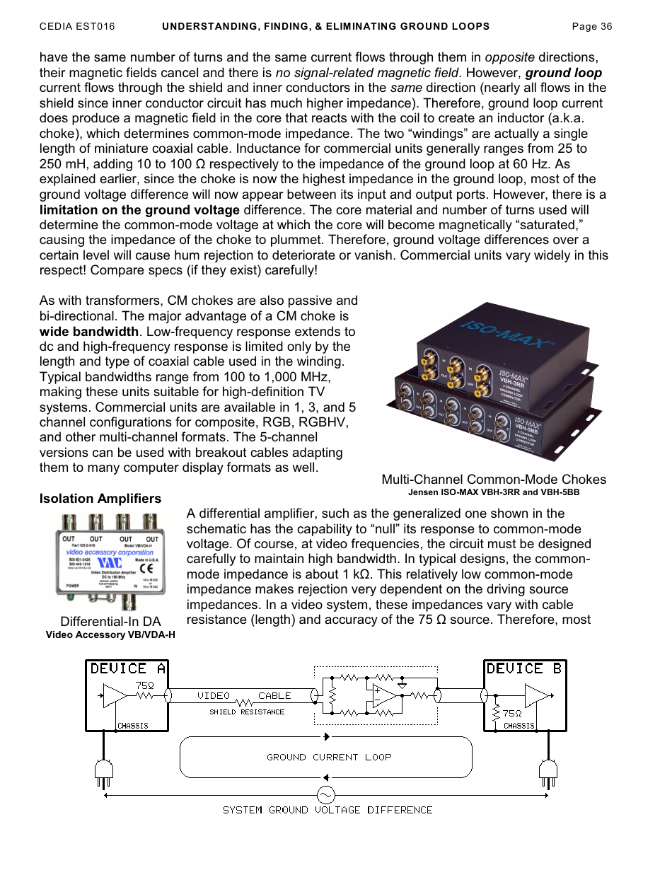 Understanding, Finding,  Eliminating Ground Loops - Bill Whitlock, Page 36