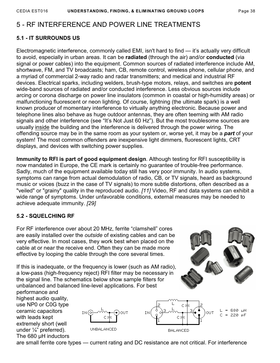 Understanding, Finding,  Eliminating Ground Loops - Bill Whitlock, Page 38