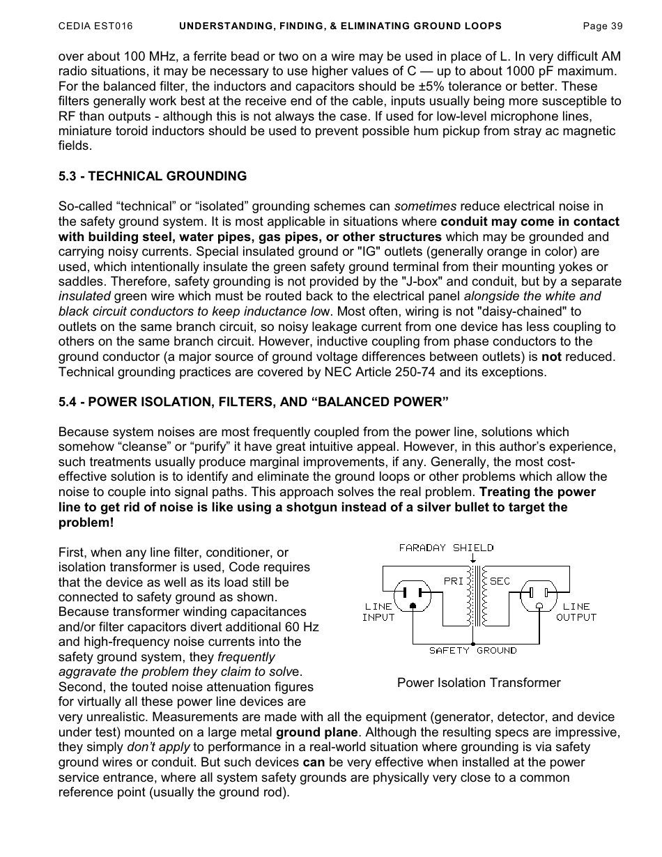 Understanding, Finding,  Eliminating Ground Loops - Bill Whitlock, Page 39