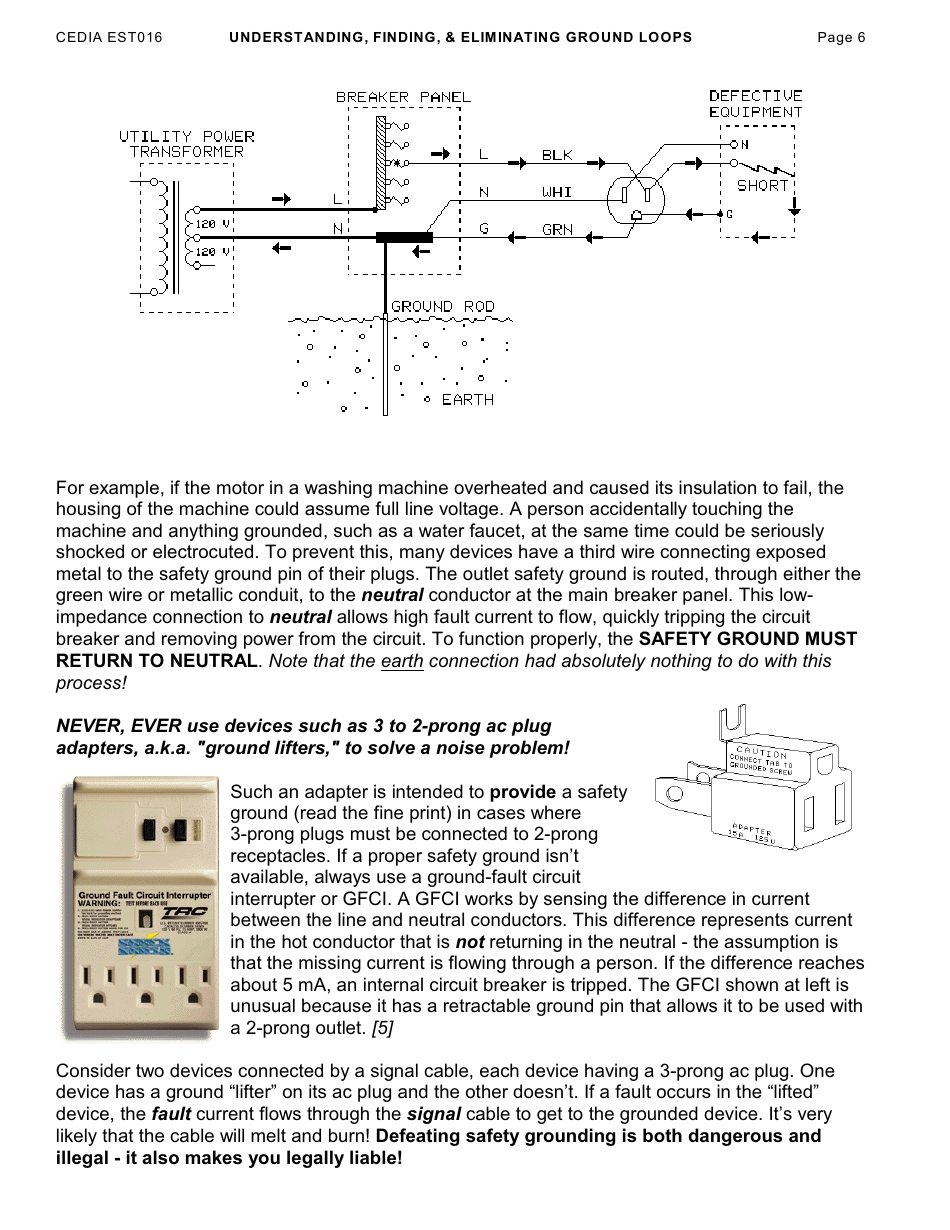 Understanding, Finding,  Eliminating Ground Loops - Bill Whitlock, Page 6