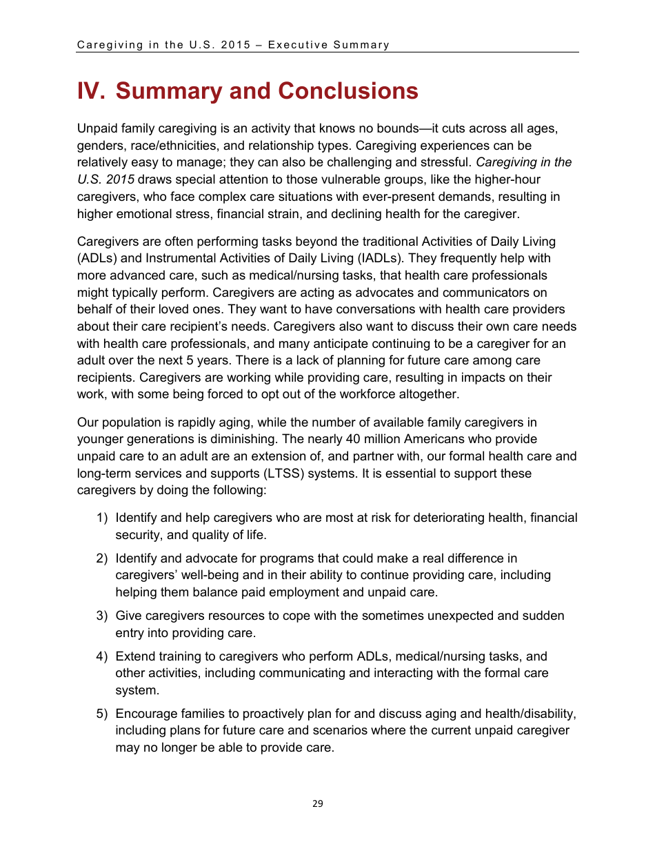 Caregiving in the U.S. 2015 - Executive Summary, Page 30