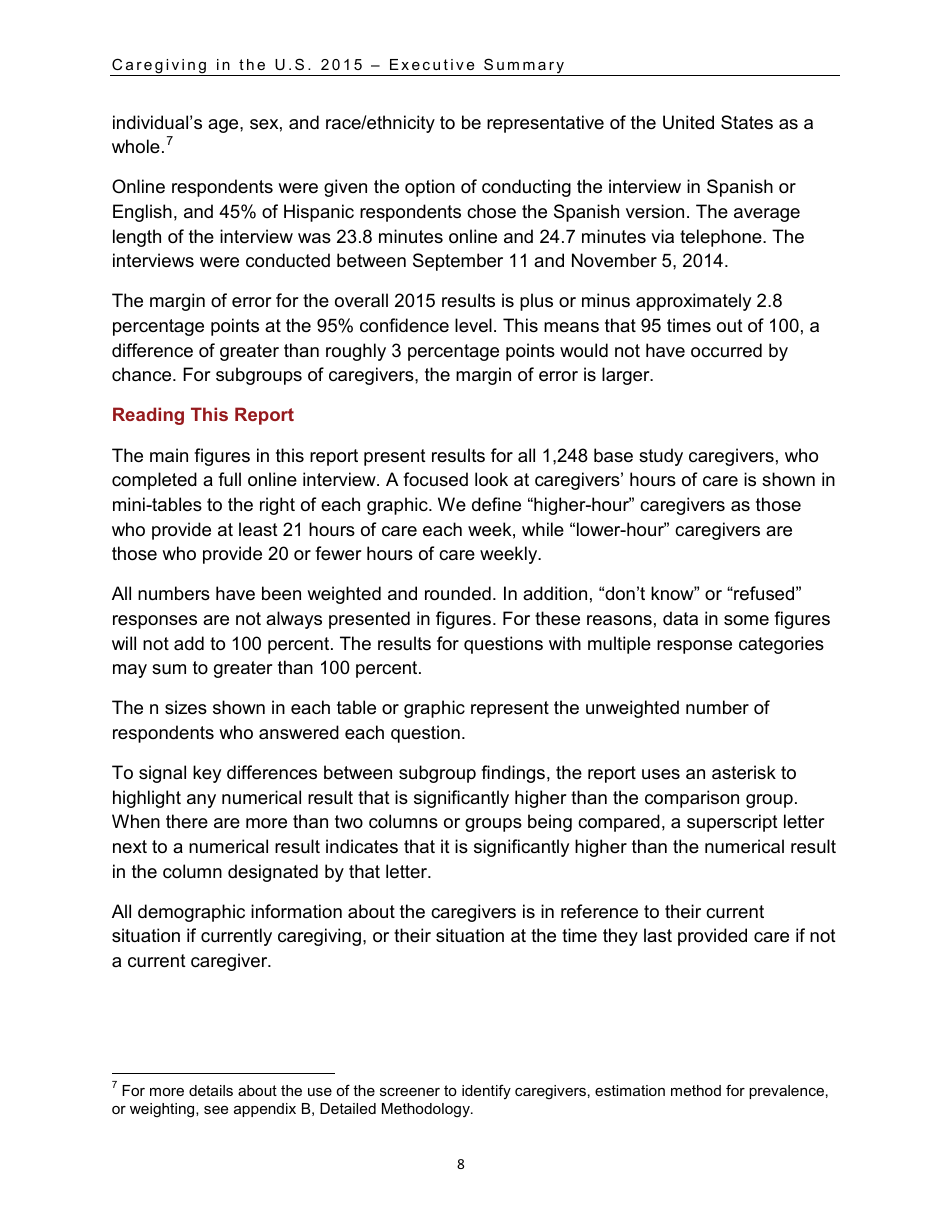 Caregiving in the U.S. 2015 - Executive Summary, Page 9