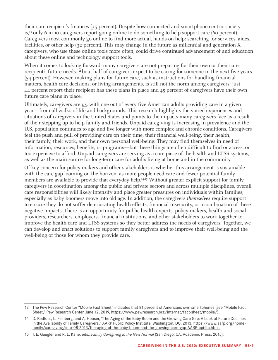 Caregiving in the U.S. 2020 - Executive Summary, Page 9