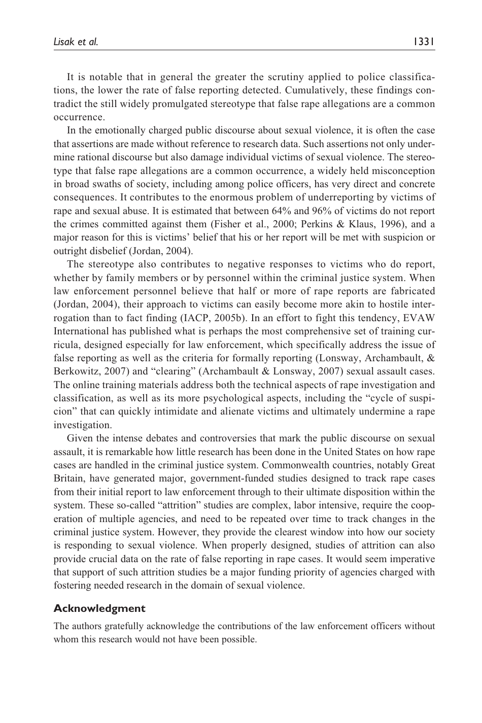False Allegations of Sexual Assualt: an Analysis of Ten Years of Reported Cases - David Lisak, Lori Gardinier, Sarah C. Nicksa, Ashley M. Cote, Page 14