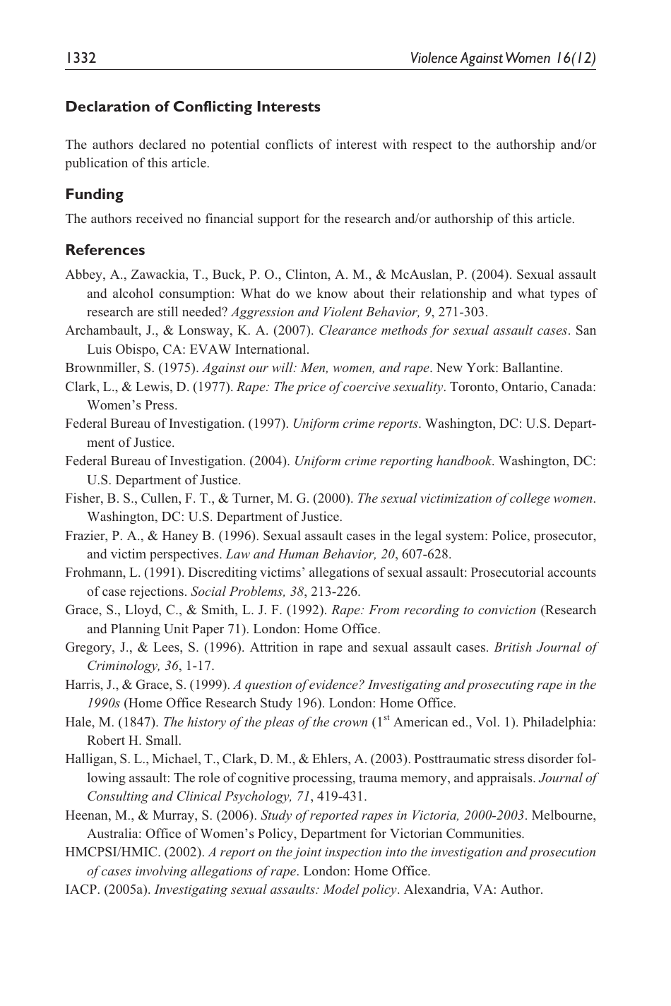 False Allegations of Sexual Assualt: an Analysis of Ten Years of Reported Cases - David Lisak, Lori Gardinier, Sarah C. Nicksa, Ashley M. Cote, Page 15