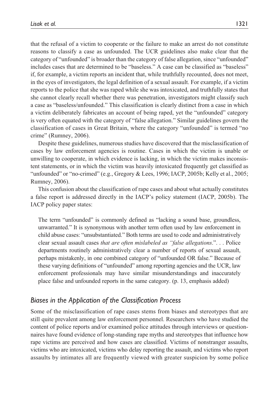 False Allegations of Sexual Assualt: an Analysis of Ten Years of Reported Cases - David Lisak, Lori Gardinier, Sarah C. Nicksa, Ashley M. Cote, Page 4