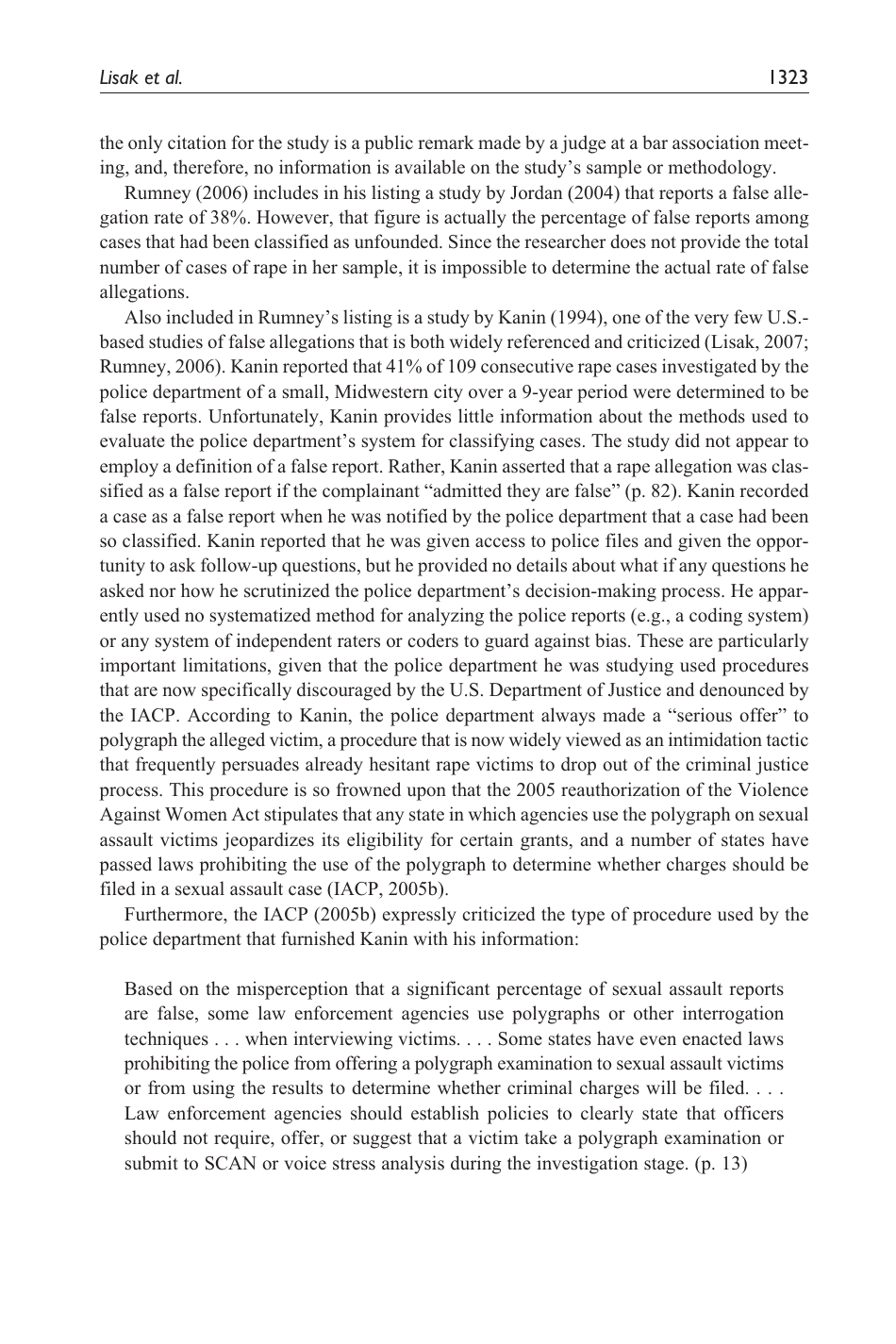 False Allegations of Sexual Assualt: an Analysis of Ten Years of Reported Cases - David Lisak, Lori Gardinier, Sarah C. Nicksa, Ashley M. Cote, Page 6