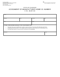 Document preview: Form DR2503 Assignment of Manufactured Home I.d. Number - Colorado