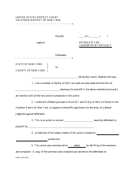 Document preview: Affidavit for Judgment by Default - New York