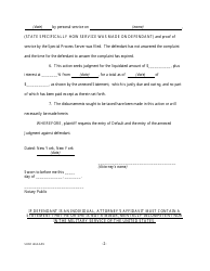 Affidavit for Judgment by Default - New York, Page 2