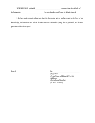 Affirmation in Support of Request for Certificate of Default - New York, Page 2