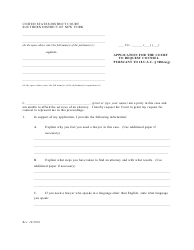 Document preview: Application for the Court to Request Counsel Pursuant to 18 U.s.c. 3006a(G) - New York