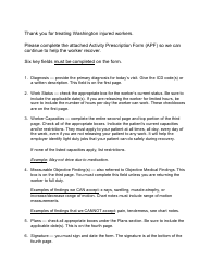 Document preview: Form F242-385-909 Activity Prescription Form (Apf) - Washington (English/Spanish)