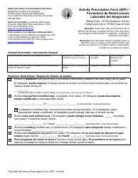 Form F242-385-909 Activity Prescription Form (Apf) - Washington (English/Spanish), Page 4