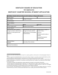 Document preview: Kentucky Charter School Student Application - Kentucky