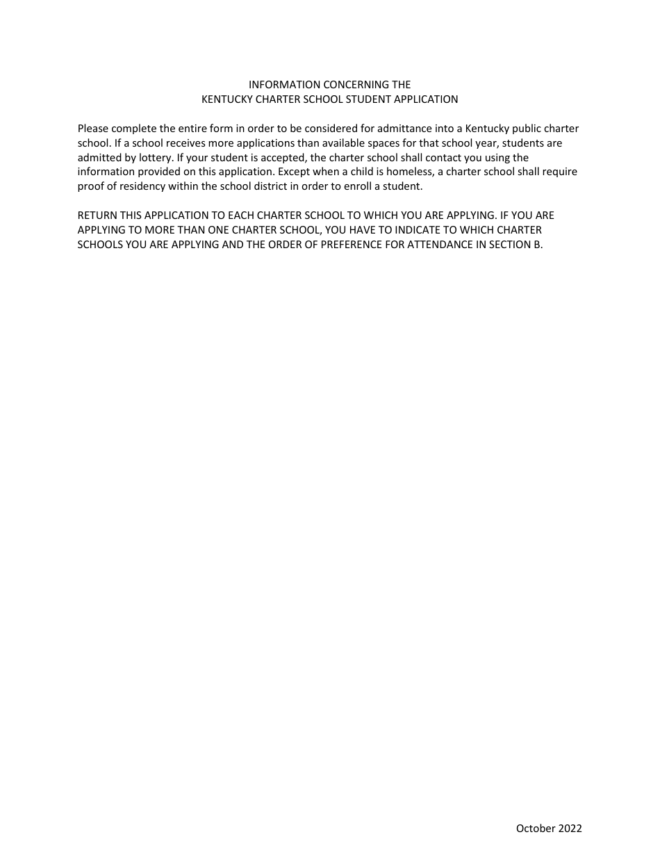 Kentucky Charter School Student Application - Kentucky, Page 4
