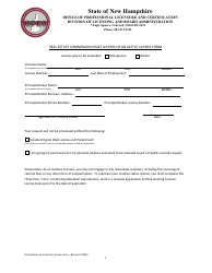 Document preview: Real Estate Commission Deactivation of an Active License Form - New Hampshire