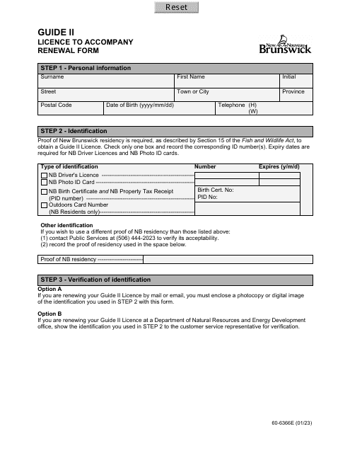 Form 60-6366E  Printable Pdf