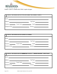 Rabies Sample Submission Form - New Brunswick, Canada, Page 2
