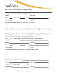 Rabies Sample Submission Form - New Brunswick, Canada, Page 4