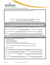 Rabies Sample Submission Form - New Brunswick, Canada, Page 5