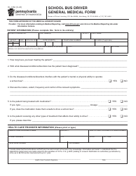 Document preview: Form DL-123A School Bus Driver General Medical Form - Pennsylvania