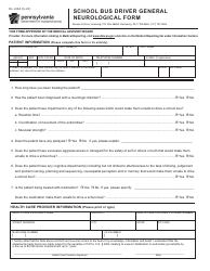 Document preview: Form DL-124A School Bus Driver General Neurological Form - Pennsylvania