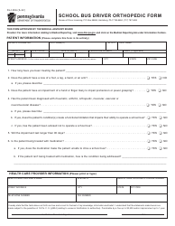 Document preview: Form DL-126A School Bus Driver Orthopedic Form - Pennsylvania
