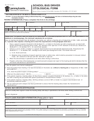 Document preview: Form DL-127 School Bus Driver Otological Form - Pennsylvania