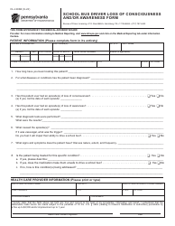 Document preview: Form DL-129SB School Bus Driver Loss of Consciousness and/or Awareness Form - Pennsylvania