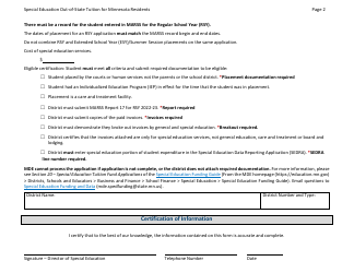 Form ED-02431-16 Special Expenditure Application - out -of-State Tuition for Minnesota Residents - Minnesota, Page 2