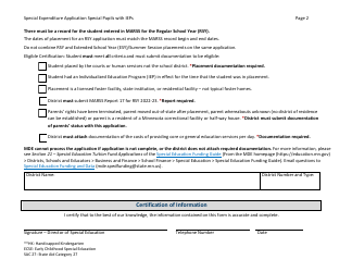 Form ED-02433-16 Special Expenditure Application - Special Pupils With Individualized Education Programs (Ieps) - Minnesota, Page 2